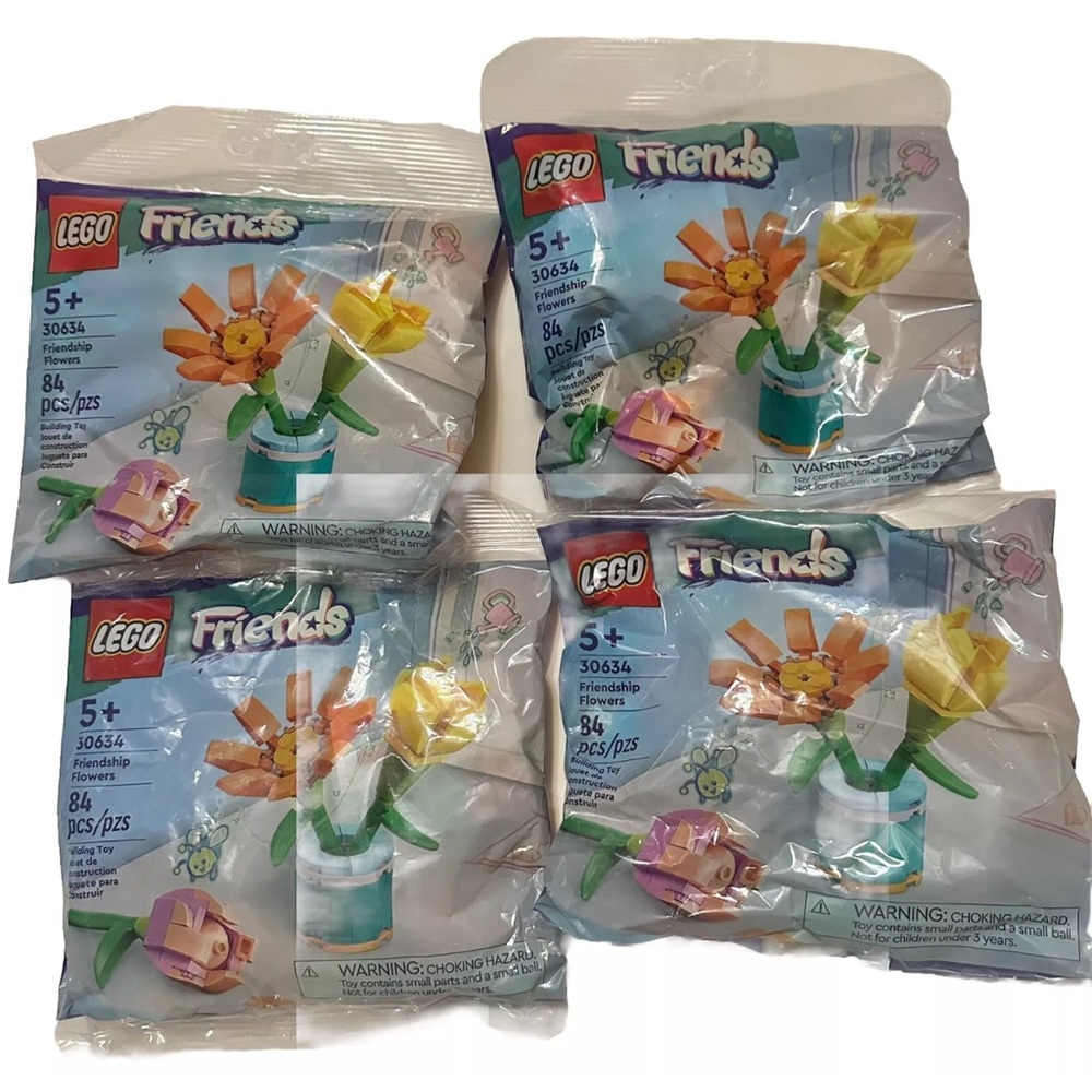 Lot Of 4 LEGO Friends - Friendship Flowers-  30634 Brand New